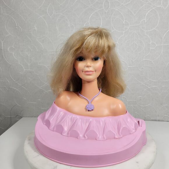 Vtg Barbie Style Me Doll Head Toy 12" Pink Shampoo Bottle Twisting 1983 Mattel - Picture 11 of 16